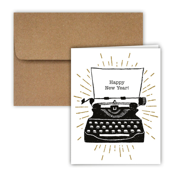 Happy New Year Typewriter Christmas Cards