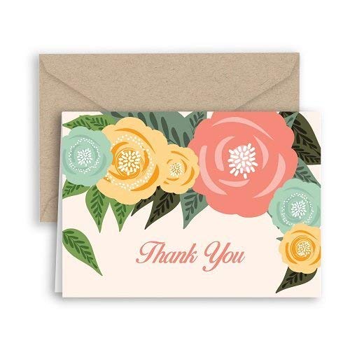 Pop Floral Thank You Note Cards