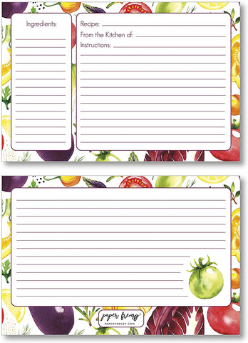 Vegetable Garden Recipe Cards