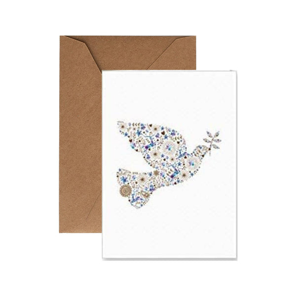 Peace Dove Blank Note Cards with Kraft Envelopes - 25 pack