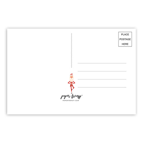 Yoga Exercising Santa Christmas Post Cards - 25 pack