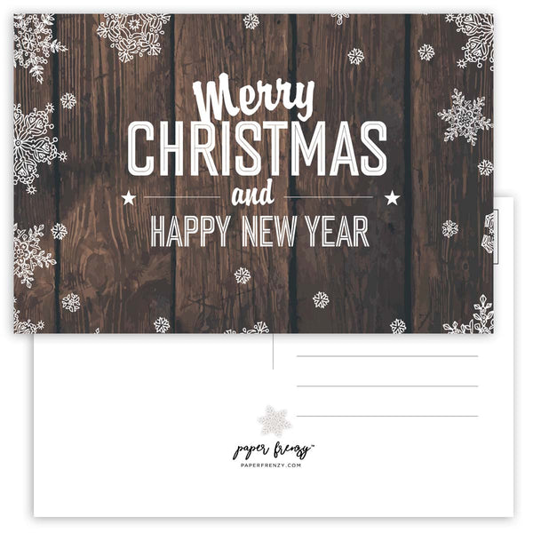 Paper Frenzy Rustic Christmas POSTCARDS - 25 pack