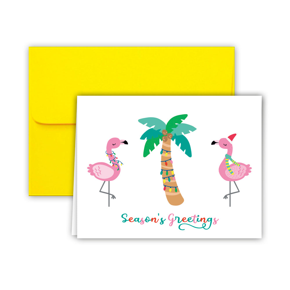 2.5 X 2.5 Mini Tropical Cards 10 Square Cards Mini Note Cards Flamingo Note  Cards Small Cards Cute Cards Mini Card Set 