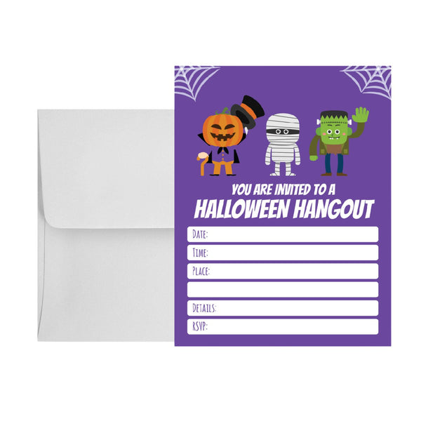 Halloween Hangout Party Write In Invitations and Envelopes - 25 pack