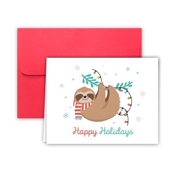 Holiday Sloth Christmas Cards