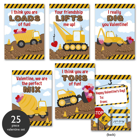 Construction Themed Valentine Cards