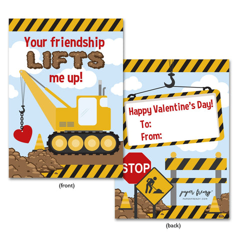 Construction Themed Valentine Cards