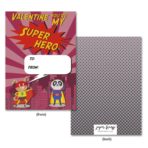 Super Hero Themed Valentine Cards