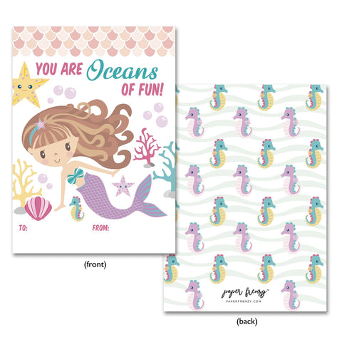 Mermaid Themed Valentine Cards