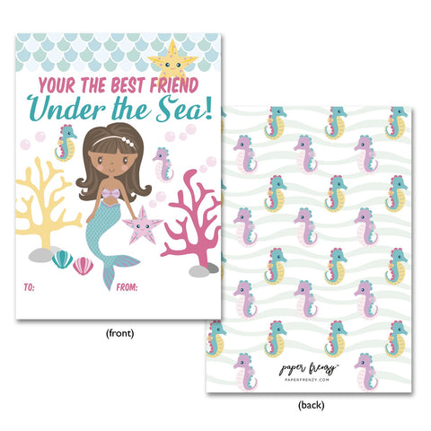 Mermaid Themed Valentine Cards