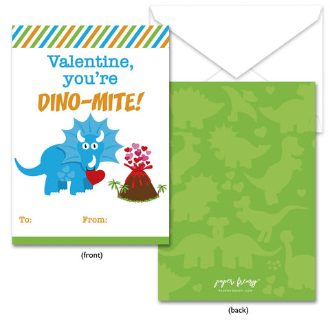 Dinosaur Themed Valentine Cards
