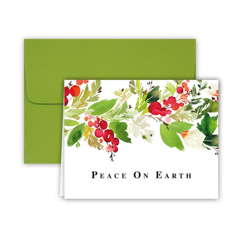 Peace on Earth Garland Christmas Cards