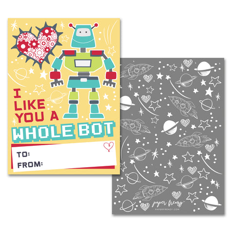 Paper Frenzy Robot Themed Valentines - 25 pack WITH ENVELOPES