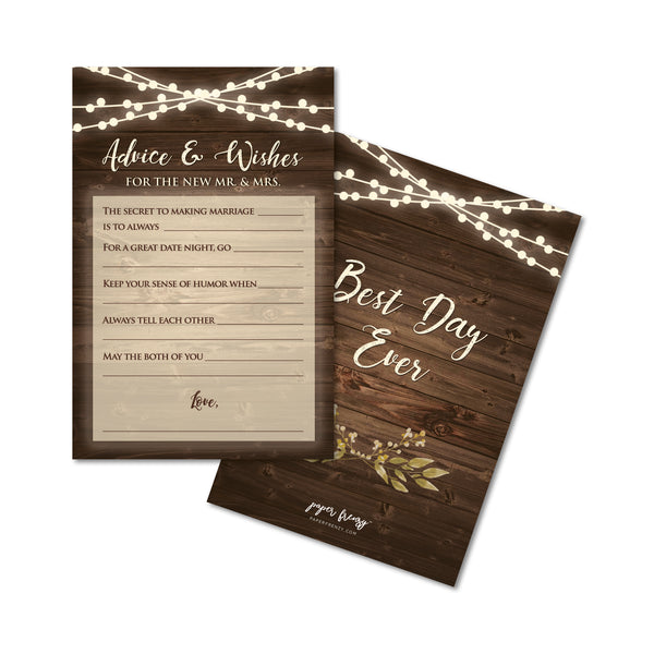 Rustic Advice & Wishes Wedding Cards