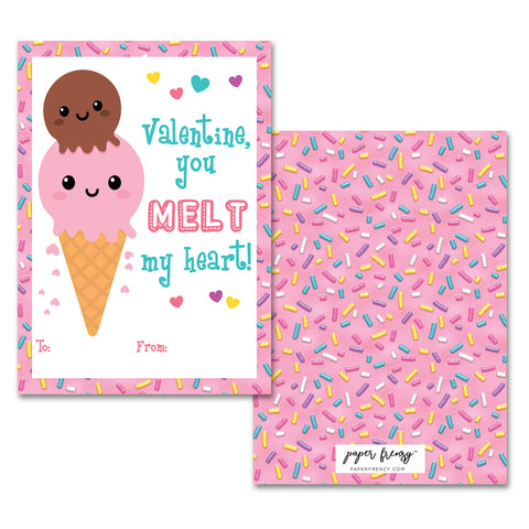 Paper Frenzy Sweet Treats Themed Valentines - 25 pack WITH ENVELOPES