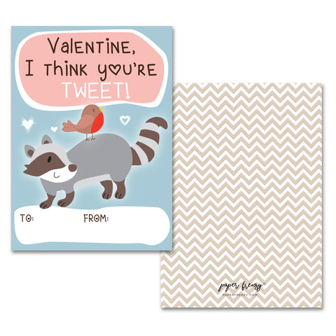 Paper Frenzy Woodland Animals Themed Valentines - 25 pack WITH ENVELOPES