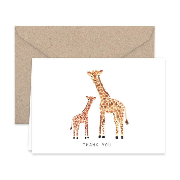 Giraffe Thank You Note Cards