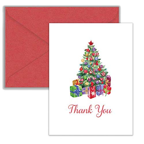 Christmas Tree Holiday Thank You Note Cards