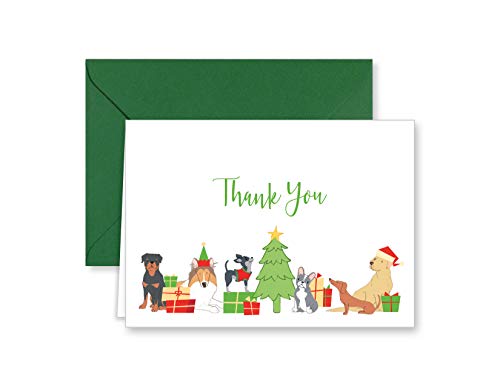Christmas Dog and Puppy Holiday Thank You Note Cards
