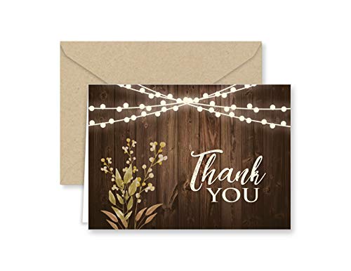 Rustic Wedding Thank You Note Cards
