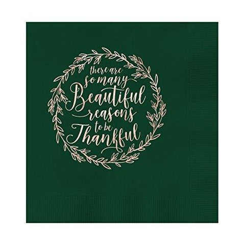 Christmas Holiday So Many Beautiful Reasons to Be Thankful Luxury 3 ply Luncheon Napkins