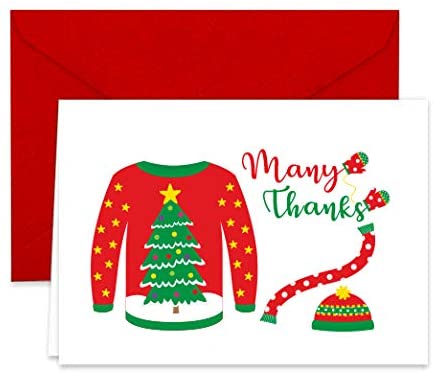Christmas Sweaters Collection Thank You Note Cards