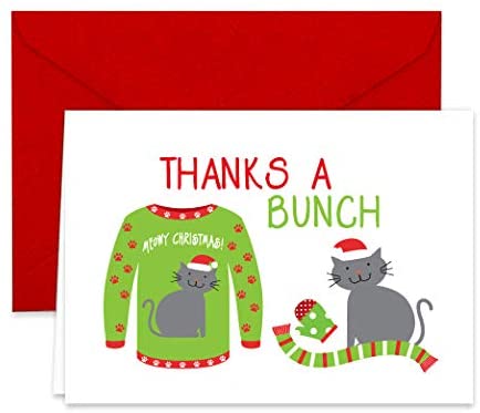 Christmas Sweaters Collection Thank You Note Cards